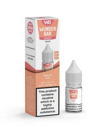 Peach Ice Salt E-Liquid By Wunder Bar 10ml 20mg