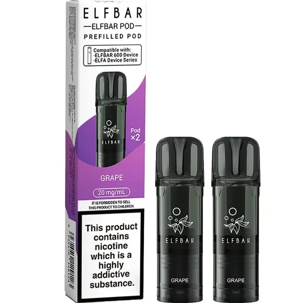 Grape Elf Bar 600 pods 2 pack