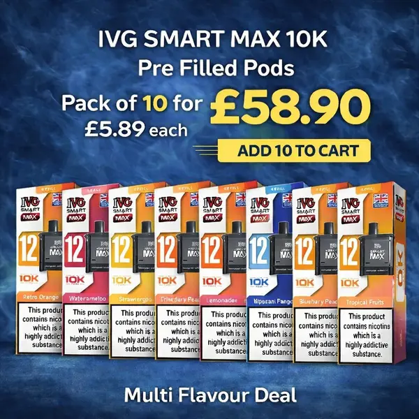 IVG Smart Max 10K Puff Prefilled Pods – Pack of 10 | Free UK Delivery