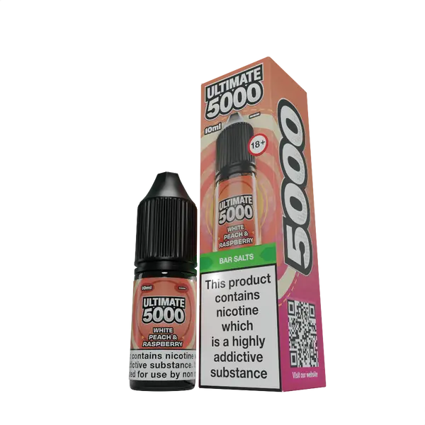 Ultimate 5000 Bar Salts 10ml White Peach & Raspberry 20mg